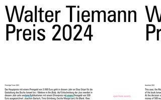 Walter Tiemann Preis homepage website preview