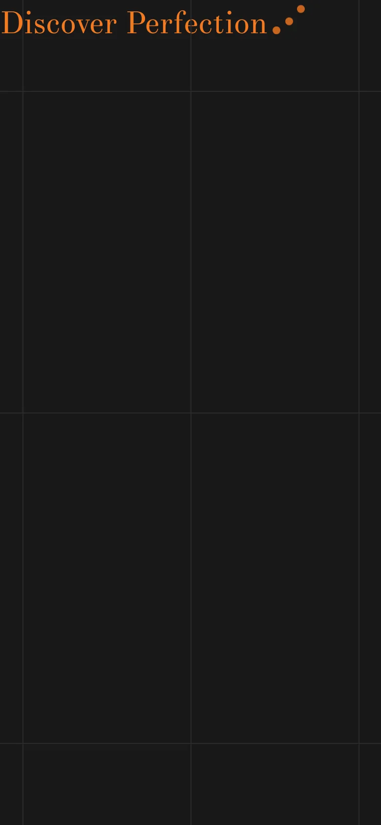 The mobile version maintains the dark cinematic theme but shifts to a vertical stack. The hero text 'Born Craftsmen' and the business statistics are centered for readability on a smaller screen, and the navigation is condensed, focusing on the primary 'Discover Perfection' button.
