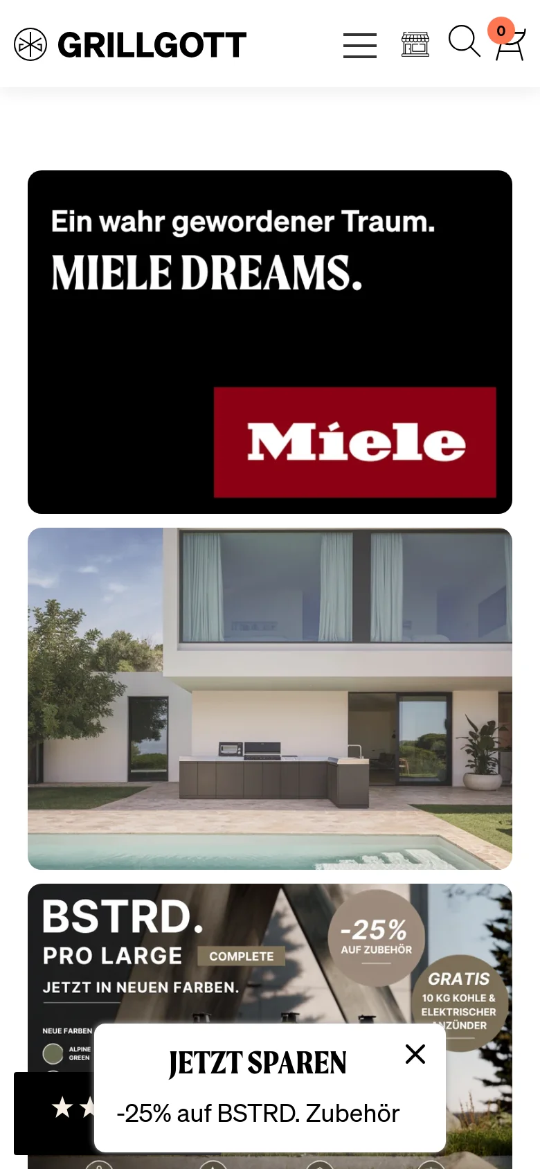 Grillgott homepage mobile website screenshot