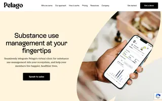Pelago homepage website preview