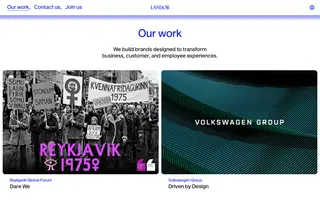 Landor homepage website preview