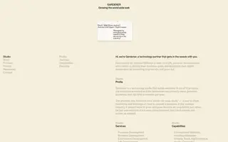 Gardener NYC homepage website preview