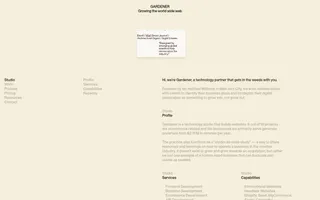 Gardener NYC homepage website preview