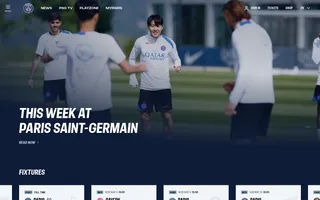 Paris Saint-Germain homepage website preview