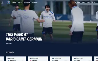Paris Saint-Germain homepage website preview