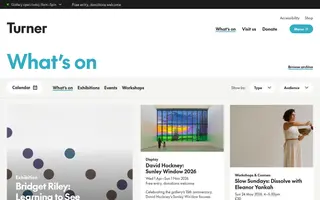 Turner Contemporary homepage website preview
