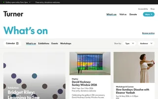 Turner Contemporary homepage website preview