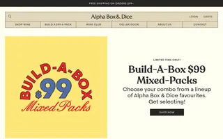 Alpha Box & Dice homepage website preview