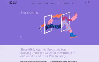 Kearney Group homepage website preview
