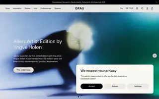 GRAU homepage website preview
