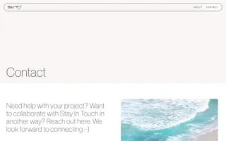 Stay In Touch Studio homepage website preview
