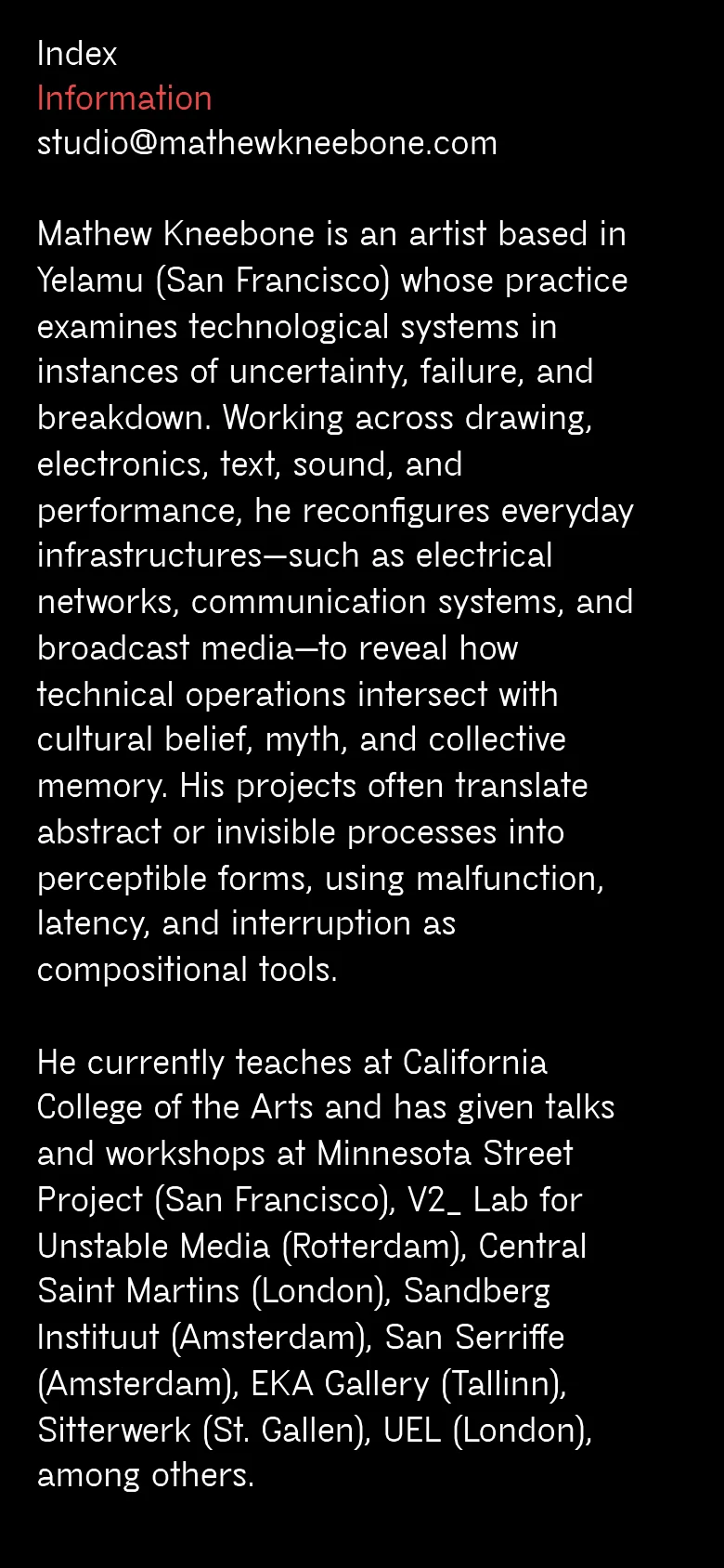 Mathew Kneebone Services mobile website screenshot