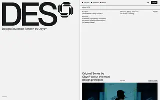 Design Education Series by Obys homepage website preview