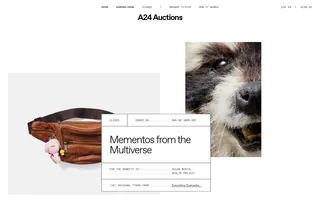 A24 Auctions homepage website preview