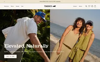 Toad and Co homepage website preview