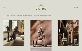 Curio homepage website preview