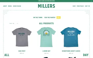 Millers All Day homepage website preview