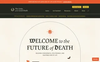 The Order of the Good Death homepage website preview