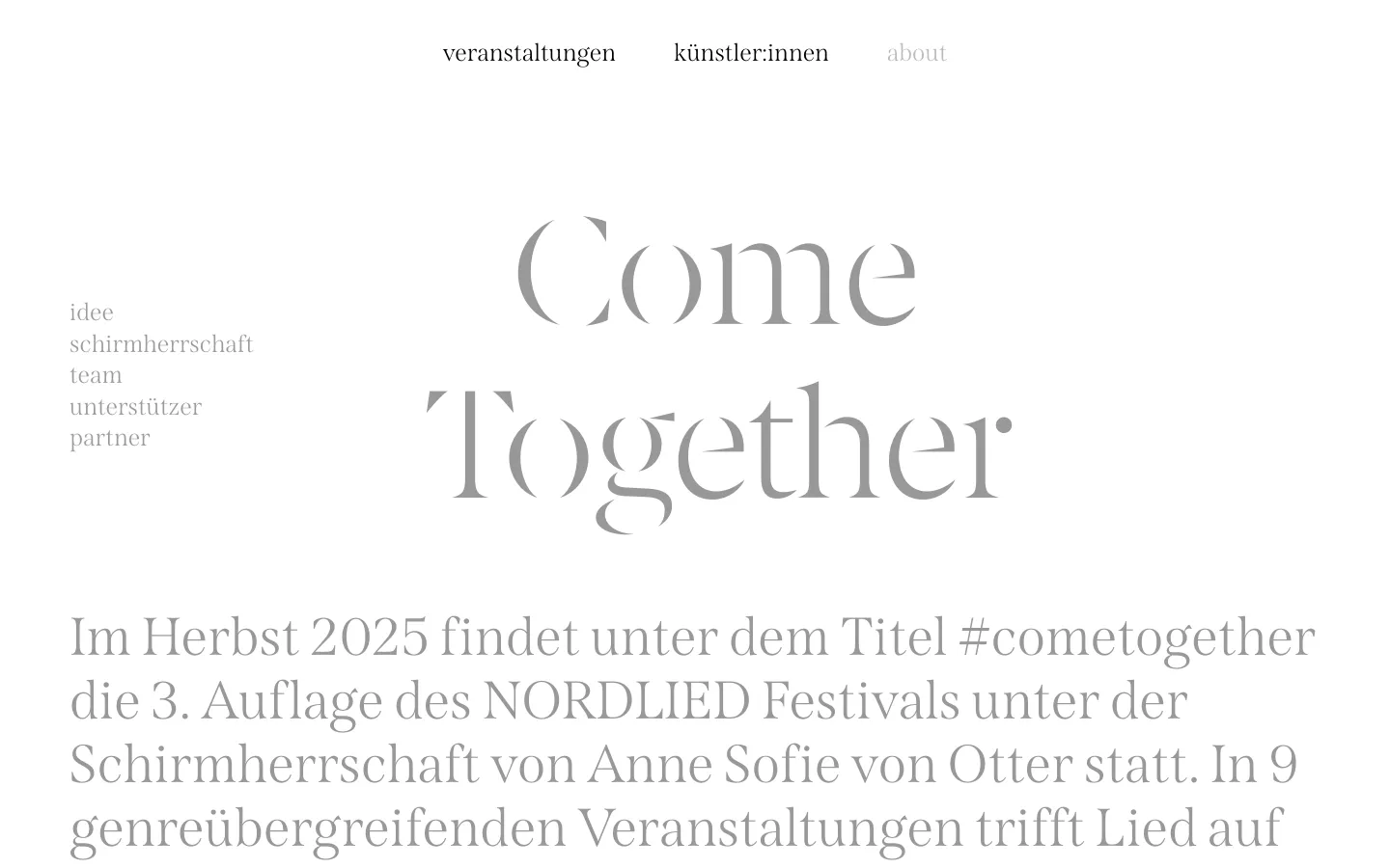 Nordlied About Us desktop website screenshot