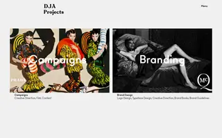 DJA homepage website preview