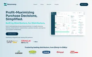 Recurrency homepage website preview