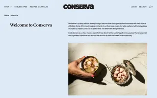 Conserva homepage website preview