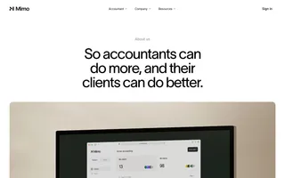 Mimo homepage website preview