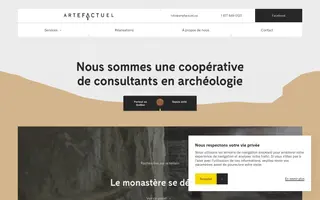 Artefactuel homepage website preview