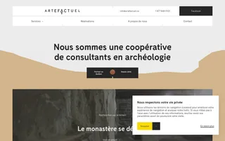 Artefactuel homepage website preview
