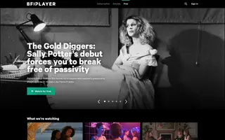 BFI Player homepage website preview