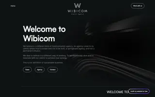 Wibicom homepage website preview