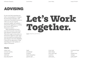 Vietnamese Typography homepage website preview