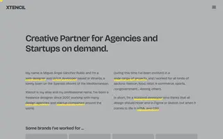 Xtencil homepage website preview