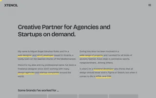 Xtencil homepage website preview