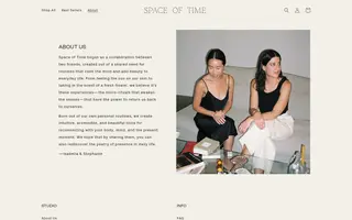 Space of Time homepage website preview
