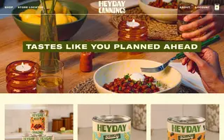 Heyday Canning Co. homepage website preview
