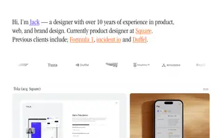 Jack Theobald homepage website preview