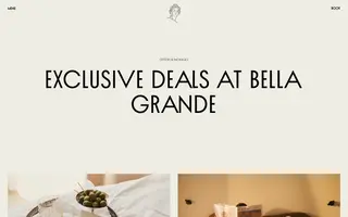 Hotel Bella Grande homepage website preview