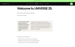 Universe 25 homepage website preview