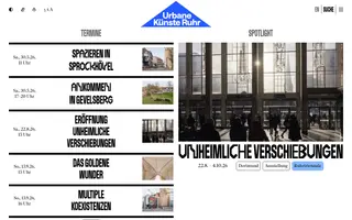 Urbane Künste Ruhr homepage website preview