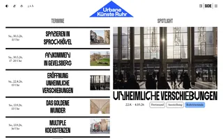 Urbane Künste Ruhr homepage website preview