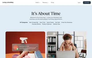 Acuity Scheduling homepage website preview