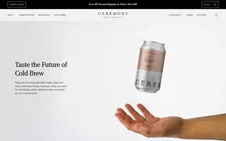 Ceremony Coffee Roasters homepage website preview