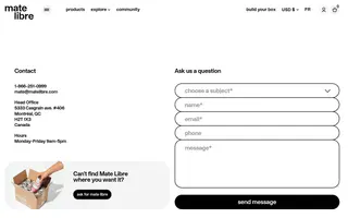 Mate Libre homepage website preview