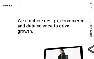 Proj-e homepage website preview