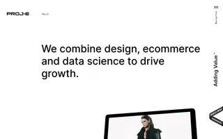 Proj-e homepage website preview