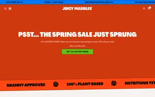 Juicy Marbles homepage website preview