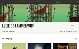 Opéra Comique homepage website preview