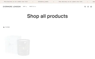 Evermore London homepage website preview