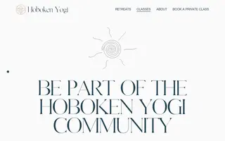 Hoboken Yogi homepage website preview